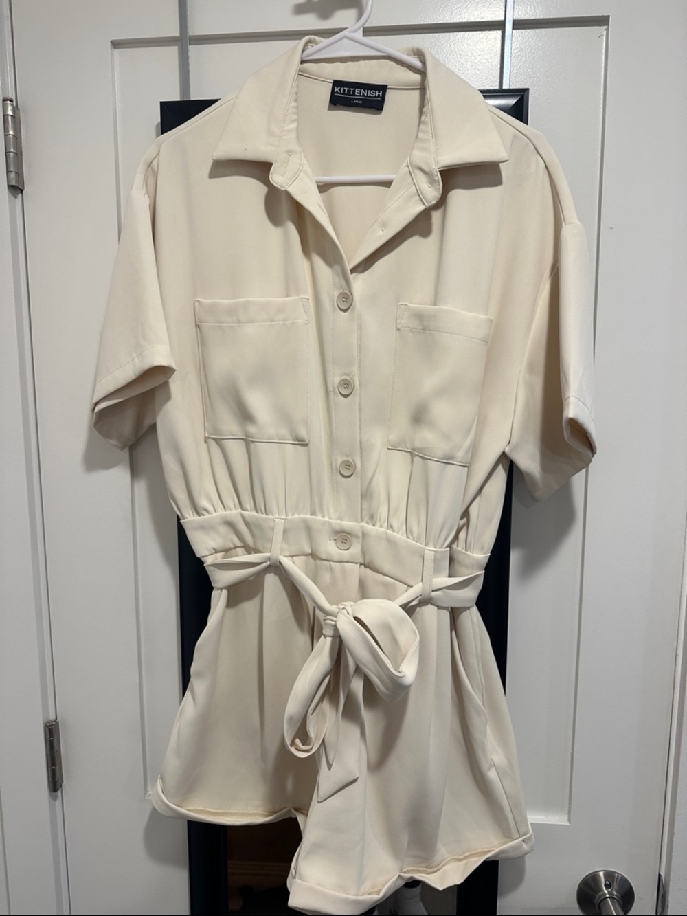 Cream Kittenish Romper